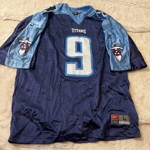 Steve McNair Tennessee Titans Vintage Blue Jersey Nike Size L #9 NFL Football